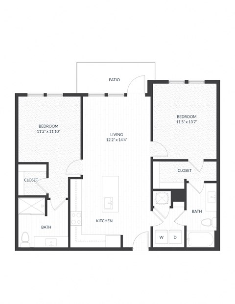 bedroom floor plan | the social at stadium walk apartment homes for rent in ft lauderdale